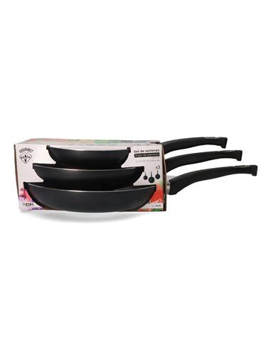 S.di. set 3 padelle antiaderenti "linea base" edm