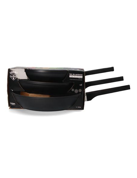 Conjunto de 3 Panelas Antiaderentes "Linha Profissional" Cozinha Gourmet