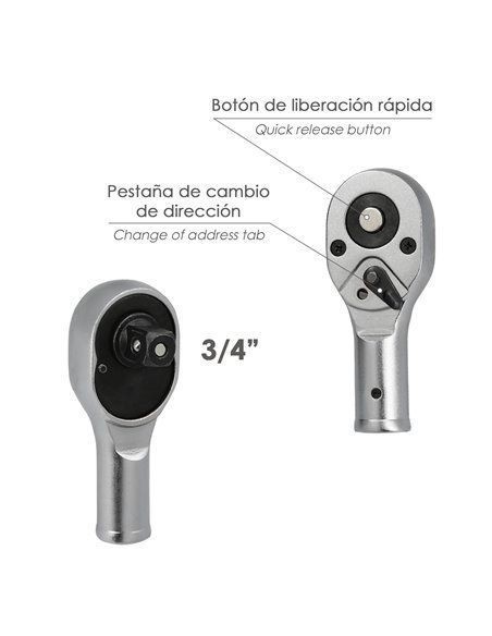 Juego Llaves De Vaso de Acero Cromo Vanadio con 21 Piezas 3/4" Plus  Con Maletin.