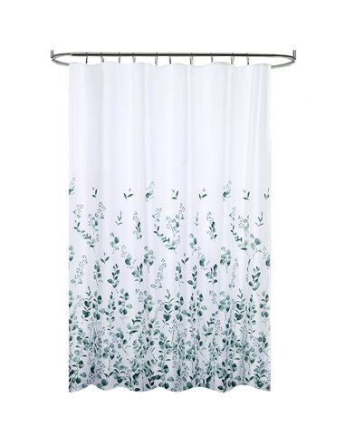 Cortina Ducha Tela Flores 180 x 200 cm. Cortina baño, Cortina Tela Impermeable Con Anillas