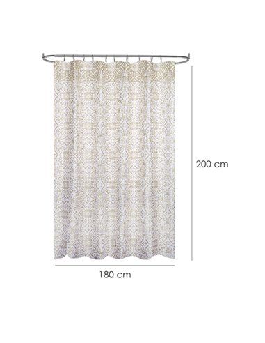 Cortina de chuveiro em tecido Rosoni 180 x 200...