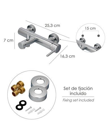 Monomando Bañera / Ducha "Dresde" Grifo Baño, Grifo Encimera, Grifo Cocina, Grifo Mezclador. Cartucho Ceramico Ø 35 mm.