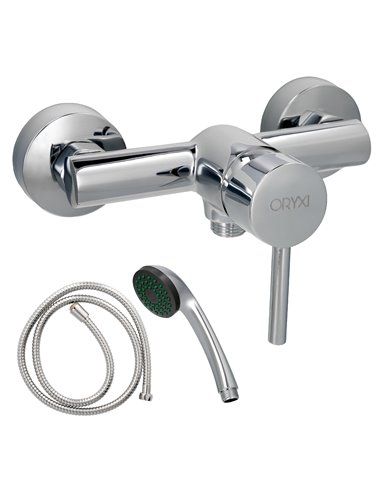 Chuveiro monocomando "Dresden" Misturador central. Com Cartucho Cerâmico Flexo e Cabo Ø 35 mm.