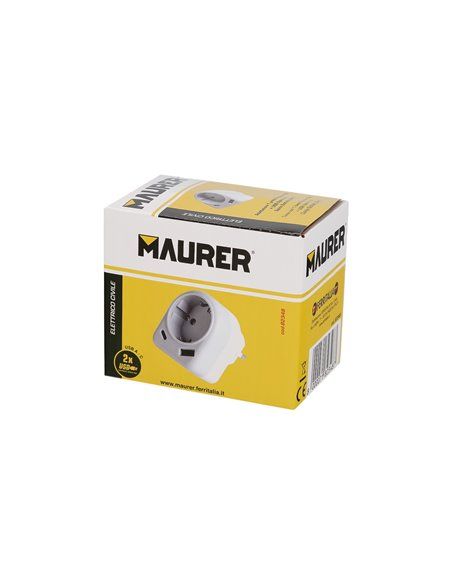 Enchufe / Adaptador Schuko Con 2 Tomas, USB A / C. Potencia Maxima 3680 W. Cargador Moviles, Cargador 2 Tomas, Adaptador Moviles