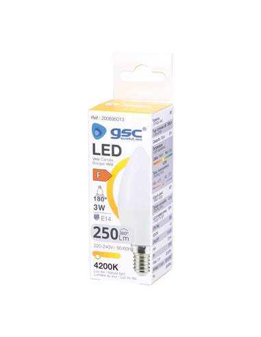 Lámpara LED vela 3W E14 4200K                                                                       