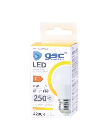 Lámpara LED esférica 3W E27 4200K                                                                   