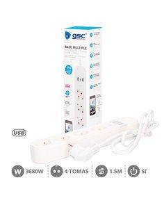 Base múltiple inteligente 4T + 2 USB + tipo C (3x1.5mm) 1,5M 2