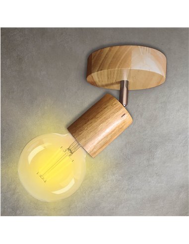 Foco de techo simple Serie Kestila E27 Madera