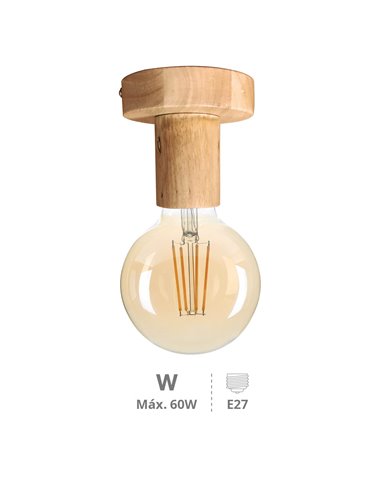 Foco de techo Serie Jokela E27 Madera