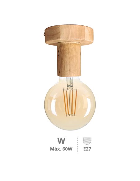 Foco de techo simple Serie Jokela E27 Madera