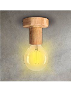 Foco de techo simple Serie Jokela E27 Madera 2