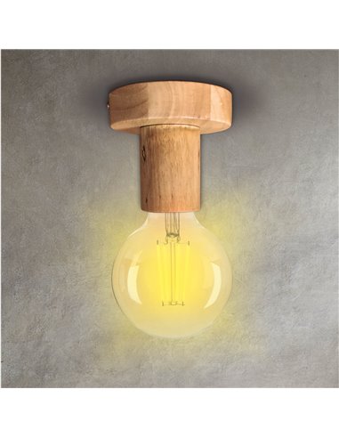 Foco de techo simple Serie Jokela E27 Madera