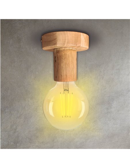 Foco de techo simple Serie Jokela E27 Madera
