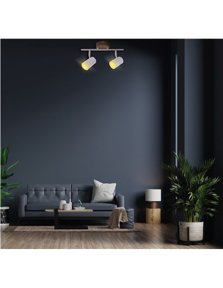 Foco de techo doble lineal Serie Rintela GU10 Blanco