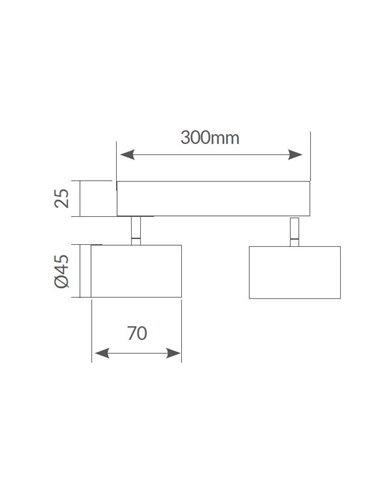 Foco de techo doble lineal Serie Rintela GU10 Blanco