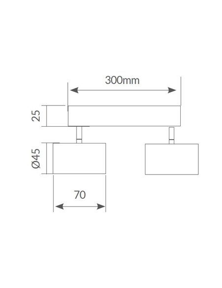 Foco de techo doble lineal Serie Rintela GU10 Negro