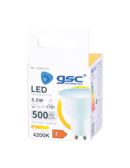 Lámpara LED dicroica 5,5W GU10 4200K                                                                