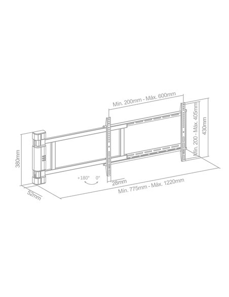 Soporte de TV abatible a ambos lados 32" - 75"