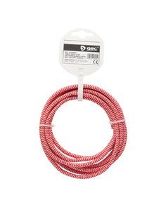 Cable textil 2,5M (2x0.75mm) Blanco/Rojo