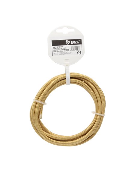 Cable textil 2,5M (2x0.75mm) Champagne
