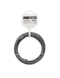 Cable textil 2,5M (2x0.75mm) Negro/Gris