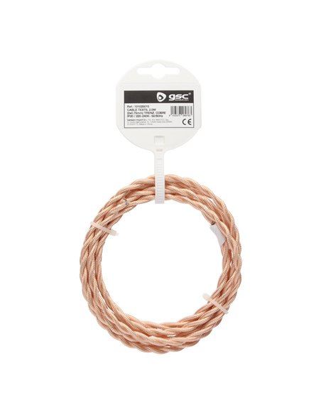 Cable textil 2,5M (2x0.75mm) trenzado Cobre