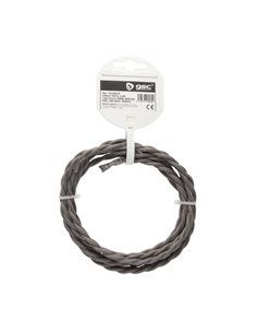 Cable textil 2,5M (2x0.75mm) trenzado Gris oscuro