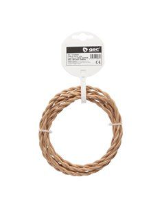 Cable textil 2,5M (2x0.75mm) trenzado Marrón claro