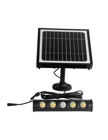 Aplique solar LED Tombua con sensor movimiento y crepuscular 8W 6000K Negro