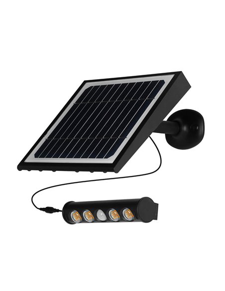 Aplique solar LED Tombua con sensor movimiento y crepuscular 8W 6000K Negro