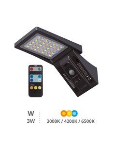 Aplique solar LED Ganda com sensor de movimento e crepúsculo 3W 3000 - 4200 - 6000K 2