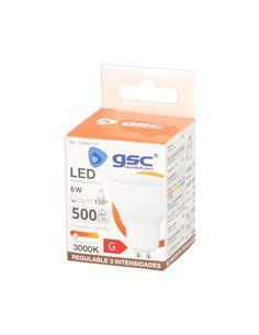 Lâmpada LED dicróica 6W GU10 3000K regulável 2