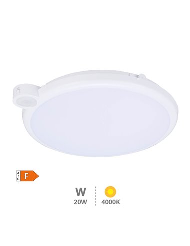 Plafon LED Kamina com sensor de movimento e crepúsculo 20W 4000K