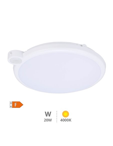 Plafon LED Kamina com sensor de movimento e crepúsculo 20W 4000K
