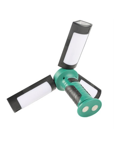 Linterna de trabajo LED recargable USB 2 hojas desplegables 600lm