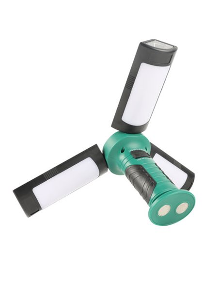 Lanterna de trabalho LED recarregável USB com 2 lâminas dobráveis 600lm