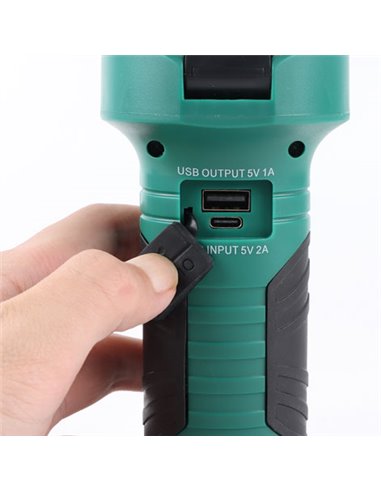 Lanterna de trabalho LED recarregável USB com 2 lâminas dobráveis 600lm