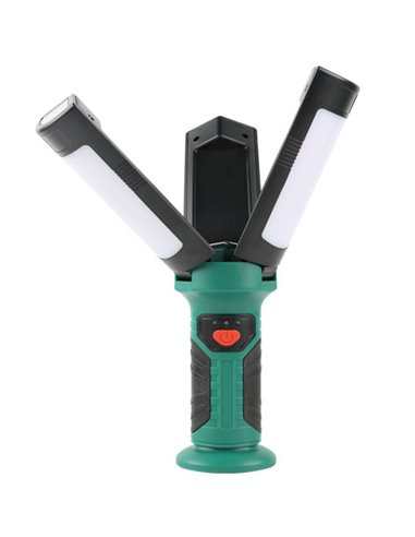 Lanterna de trabalho LED recarregável USB com 2 lâminas dobráveis 600lm