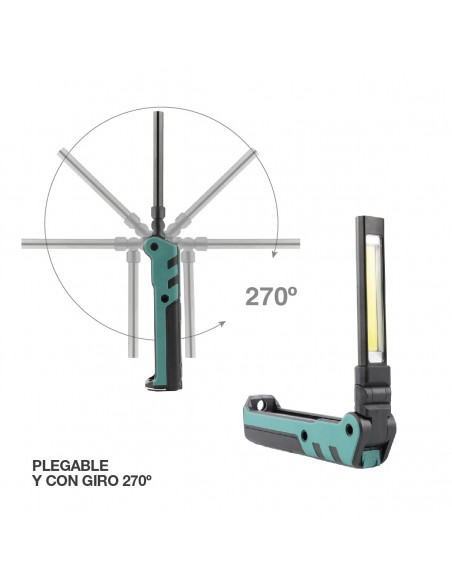 Linterna de trabajo LED recargable USB plegable 350lm