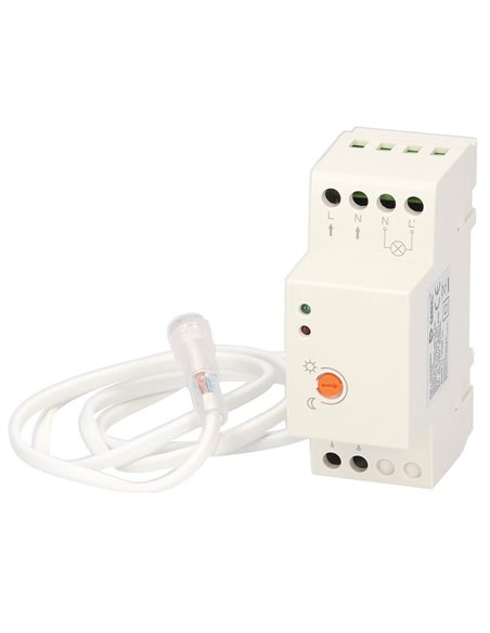 Detector con sensor crepuscular para montaje en carril DIN