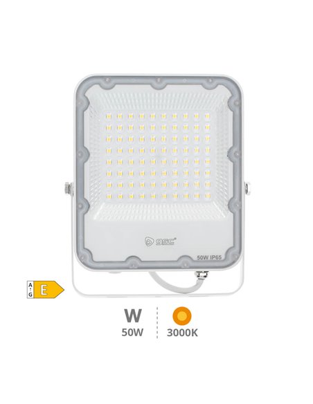 Projetor LED de alumínio 50W 3000K IP65 Branco