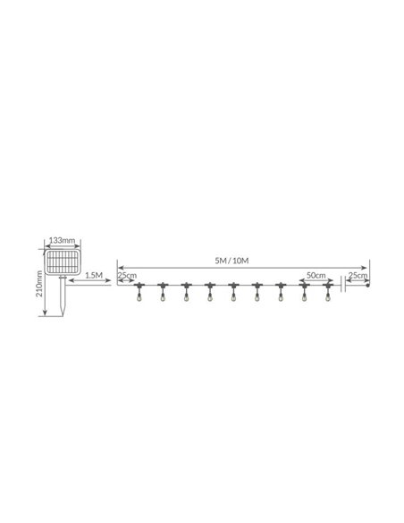Kit guirnalda decorativa solar Helem 5M 10 lámparas IP44                                        