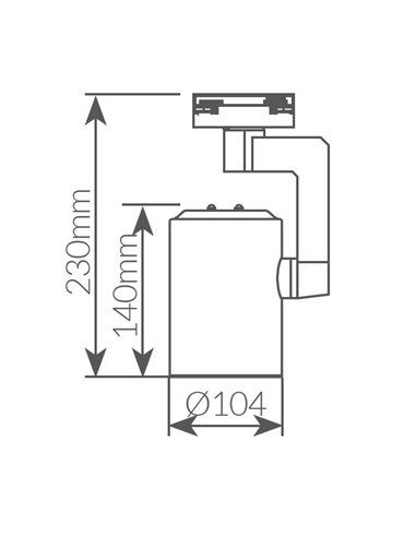 Foco carril monofásico E27 Blanco