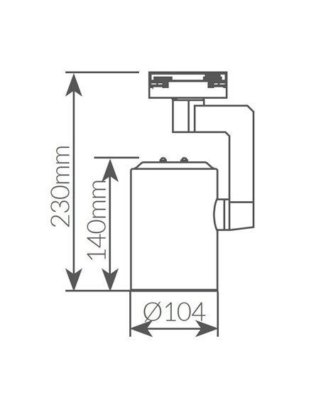 Foco carril monofásico E27 Blanco