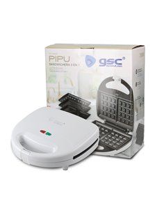 Sanduicheira dupla Pipu com 3 pratos (clássico, grill e waffle) 750W 2