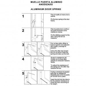 Muelle Puerta Wolfpack Aluminio Anodizado Dorado (Blister 1 Pieza) 2
