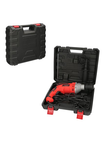 Taladro Percutor Con Variador de Velocidad 1050 Watt. Incluye Maletín, Empuñadura y Guia Metalica.