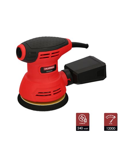 Lijadora Wolfpack Orbital 240 Watt. Lijadora Multifunción. Decapado, Lijado, Eliminar Oxido, Disco Ø 125 mm.