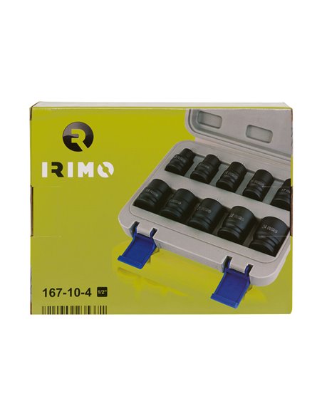 Juego 10 vasos de impacto 1/2" 10-24mm 167-10-4 irimo