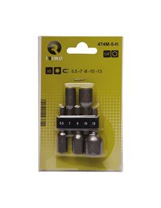 Juego 5 puntas stecker magnéticas 5,5-13mm 474m-5-h irimo 2